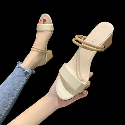 Korean style high heel slippers Korean Style High Heel Two-Wear